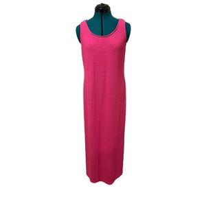 Hot pink polyester/spandex maxi dress